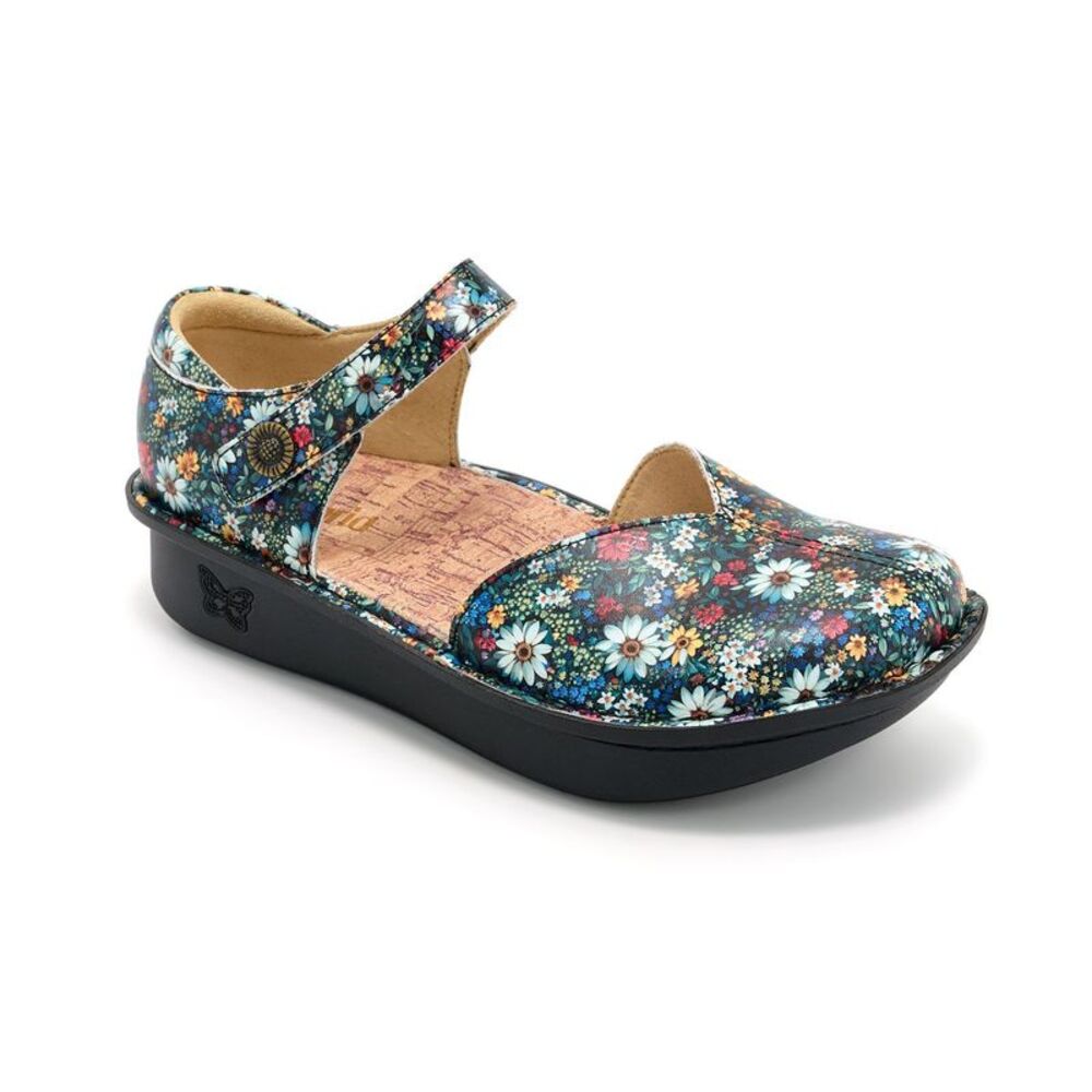 Alegria Women's Sz 9 Leather Adjustable Mary Janes Multi-colored